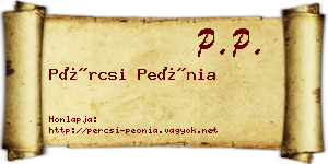 Pércsi Peónia névjegykártya